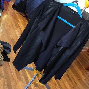 Zara faux leather and suede cardigan